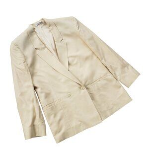 VINTAGE 80s 90s Linen Like Blazer Women's 8